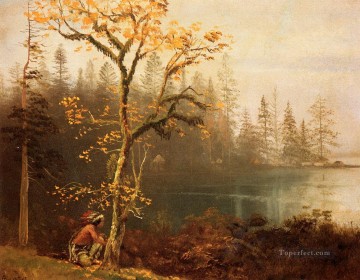 Indian Scout Albert Bierstadt Landscapes brook Oil Paintings